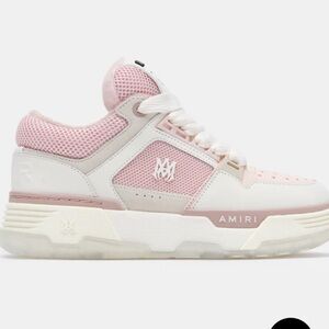 AMIRI Women's Pastel Pink and White Sneakers